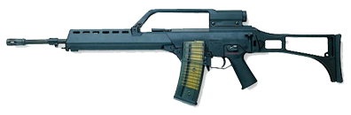 Nemecký HK G36 so sklopnou ramennou opierkou